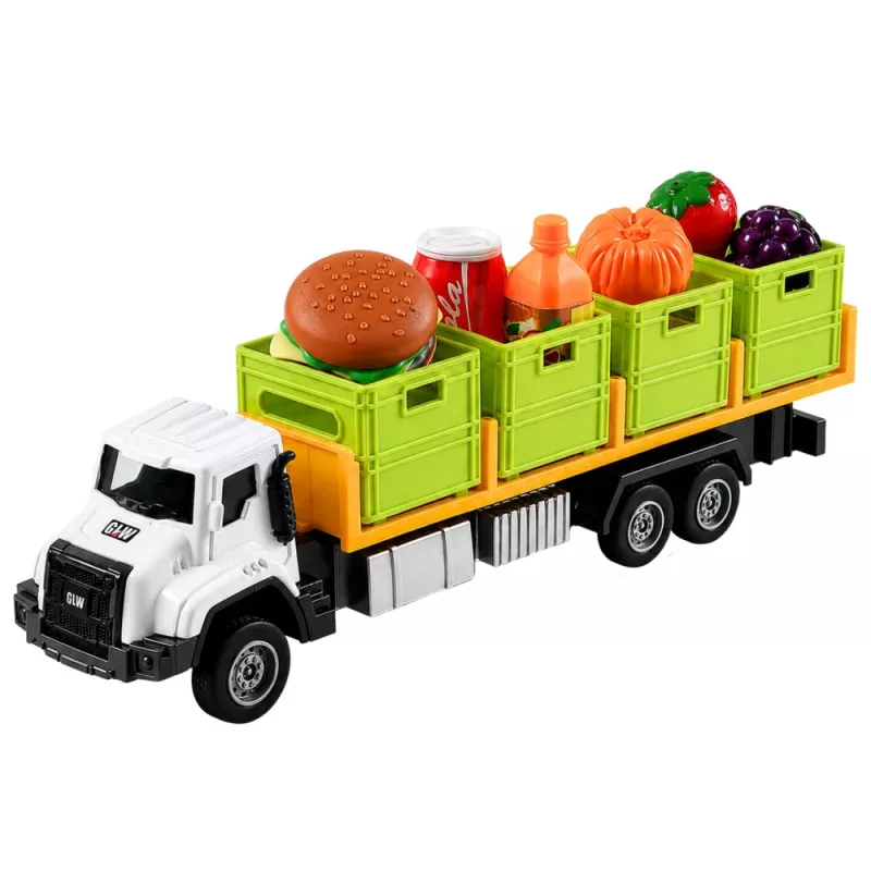 LEAN TOYS groene voedseltransportvrachtwagen 1:55