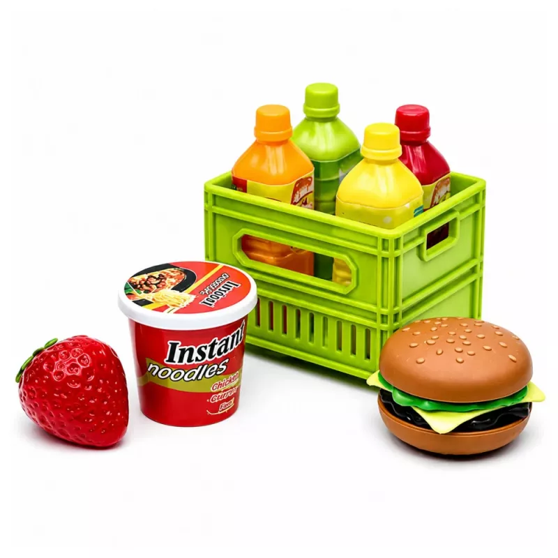 LEAN TOYS groene voedseltransportvrachtwagen 1:55