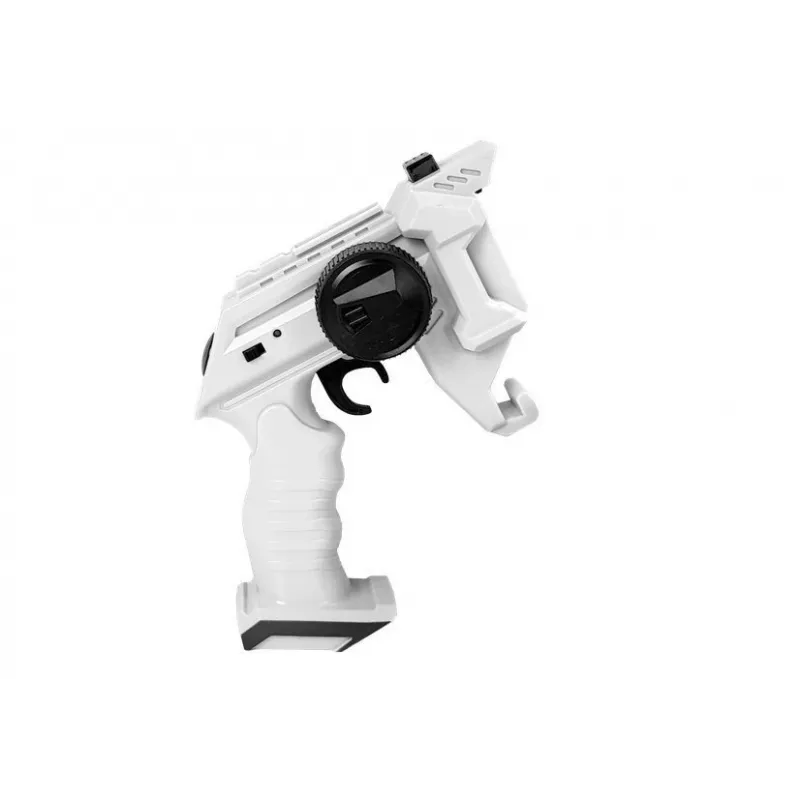 LEAN TOYS Gun Launcher Car 2 in 1 op afstand bediend schuimschijven wit