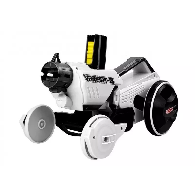 LEAN TOYS Gun Launcher Car 2 in 1 op afstand bediend schuimschijven wit