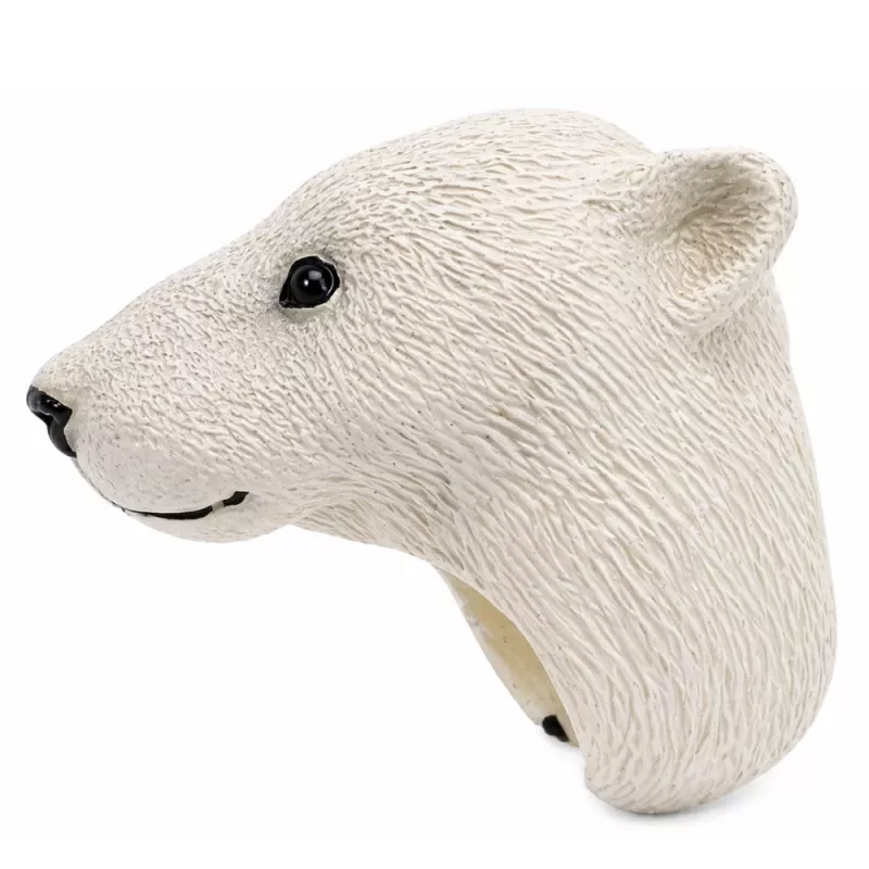LEAN TOYS Hand Ring Educatieve Dieren Beer Wit