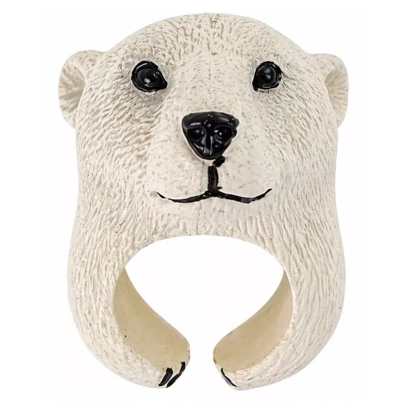 LEAN TOYS Hand Ring Educatieve Dieren Beer Wit