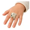 LEAN TOYS Hand Ring Educatieve Dieren Beer Wit