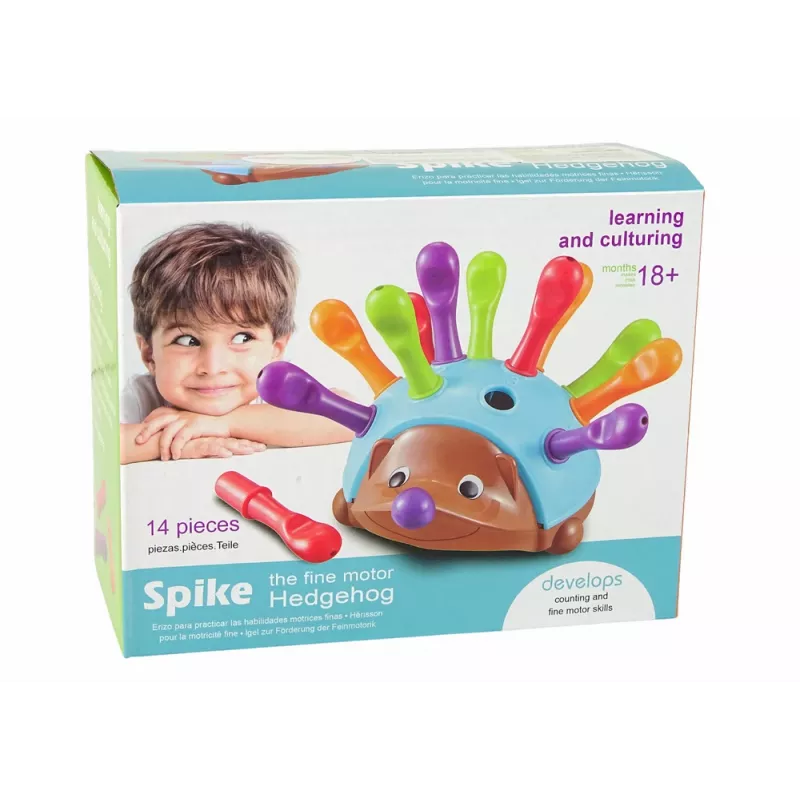 LEAN TOYS Egel puzzel blauw kleurrijke stekels