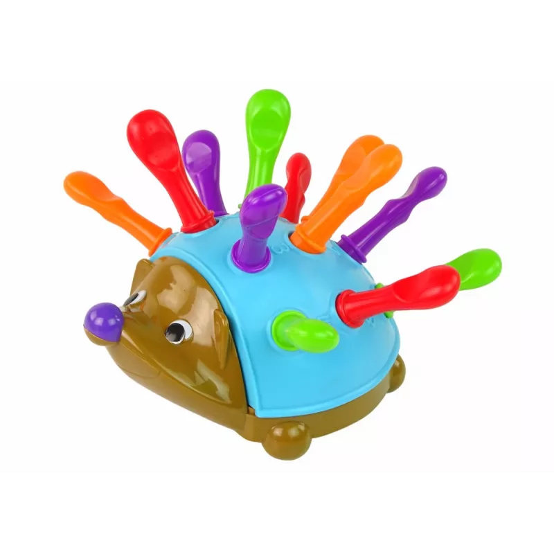 LEAN TOYS Egel puzzel blauw kleurrijke stekels