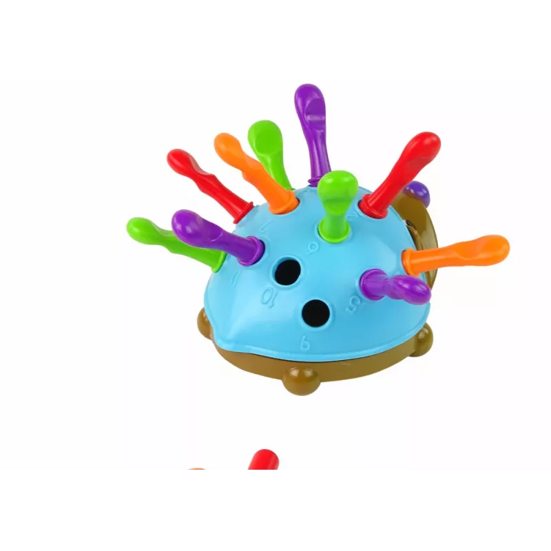 LEAN TOYS Egel puzzel blauw kleurrijke stekels
