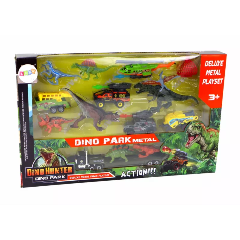 LEAN TOYS Helikopter dinosaurussen voertuig set 8 kleurrijke stuks