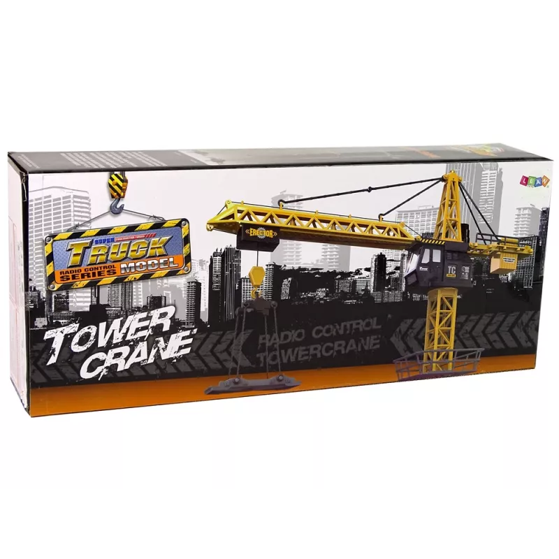 LEAN TOYS Enorme kraan met R/C-afstandsbediening hoogte 183 cm 2 werkplatforms