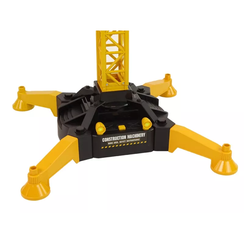 LEAN TOYS Enorme kraan met R/C-afstandsbediening hoogte 183 cm 2 werkplatforms