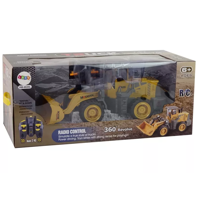 LEAN TOYS Enorme graafmachine R/C lader afstandsbediening 360 graden rotatie LED-verlichting
