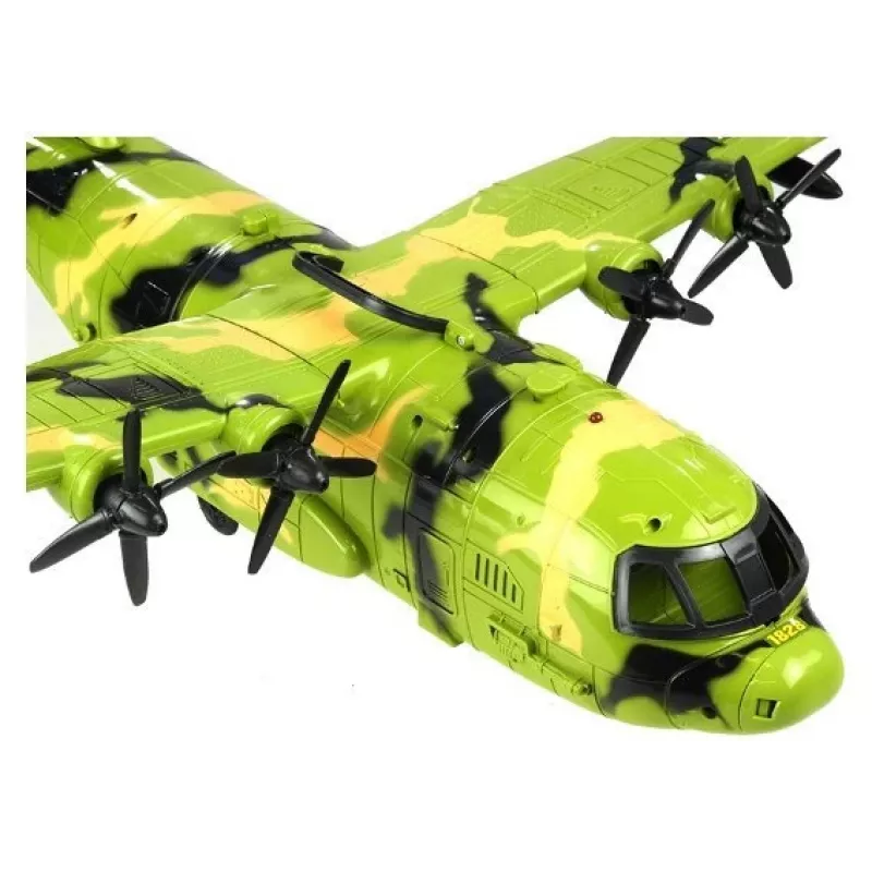 LEAN TOYS enorm militair vliegtuig 55cm met accessoires