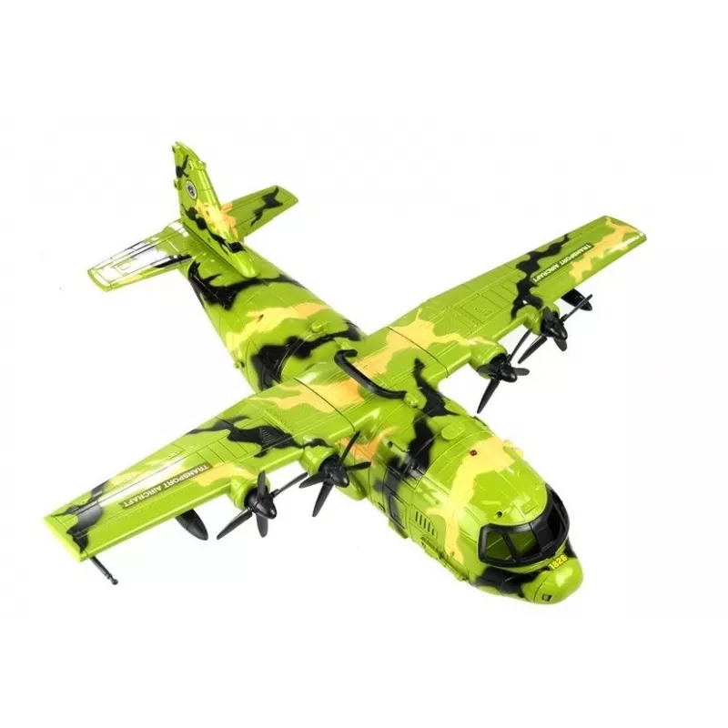 LEAN TOYS enorm militair vliegtuig 55cm met accessoires