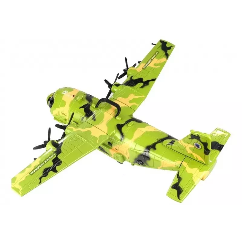 LEAN TOYS enorm militair vliegtuig 55cm met accessoires