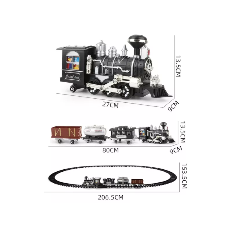 LEAN TOYS enorme trein met geluid, licht en rook 206,5 cm x 153,5 cm