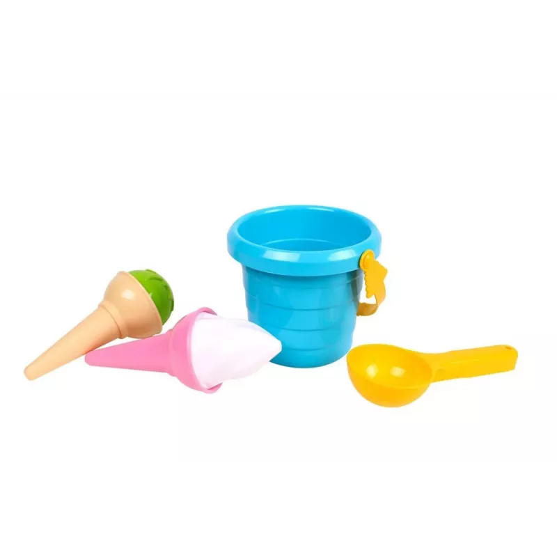 LEAN TOYS ijsje zandset blauwe emmer lepel 5736