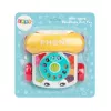 LEAN TOYS interactief kleurrijk trek-telefoon speelgoed met wielen