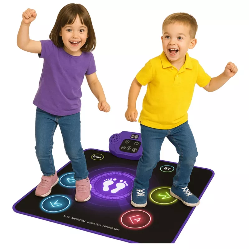 LEAN TOYS interactieve dansmat voor kinderen met Bluetooth 5.0, 5 spelmodi & 3 talen