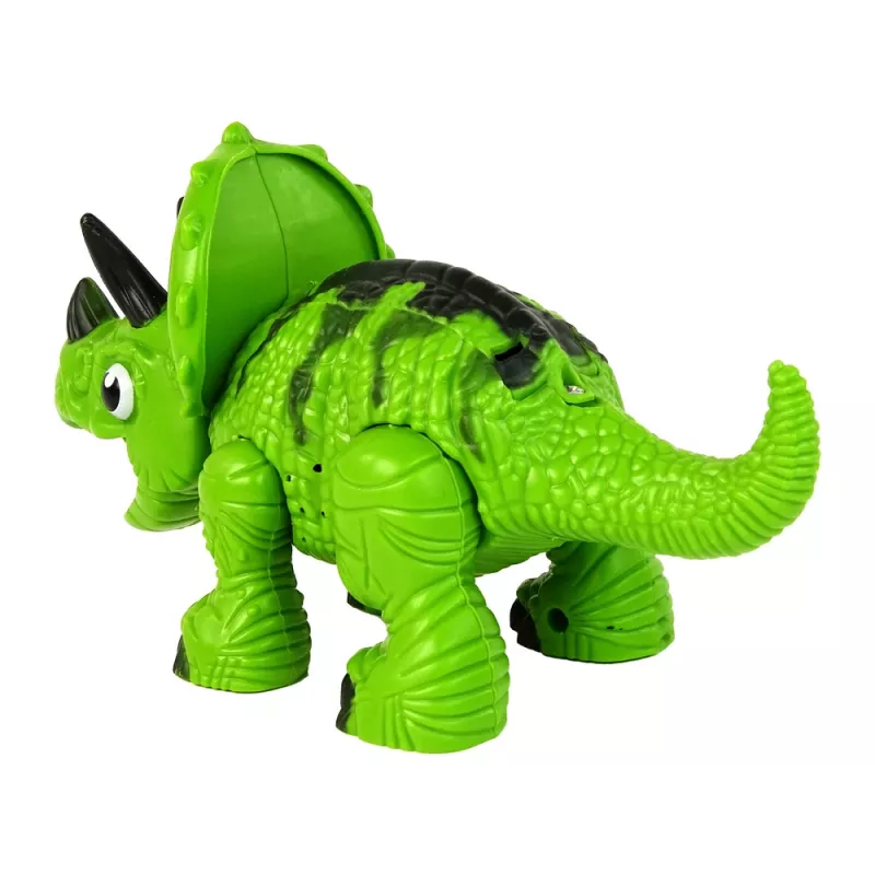 LEAN TOYS Interactieve dinosaurus Triceratops stoom water geluid groen