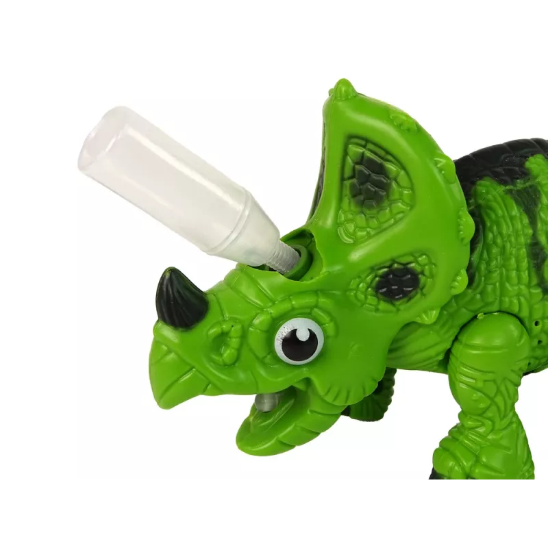 LEAN TOYS Interactieve dinosaurus Triceratops stoom water geluid groen