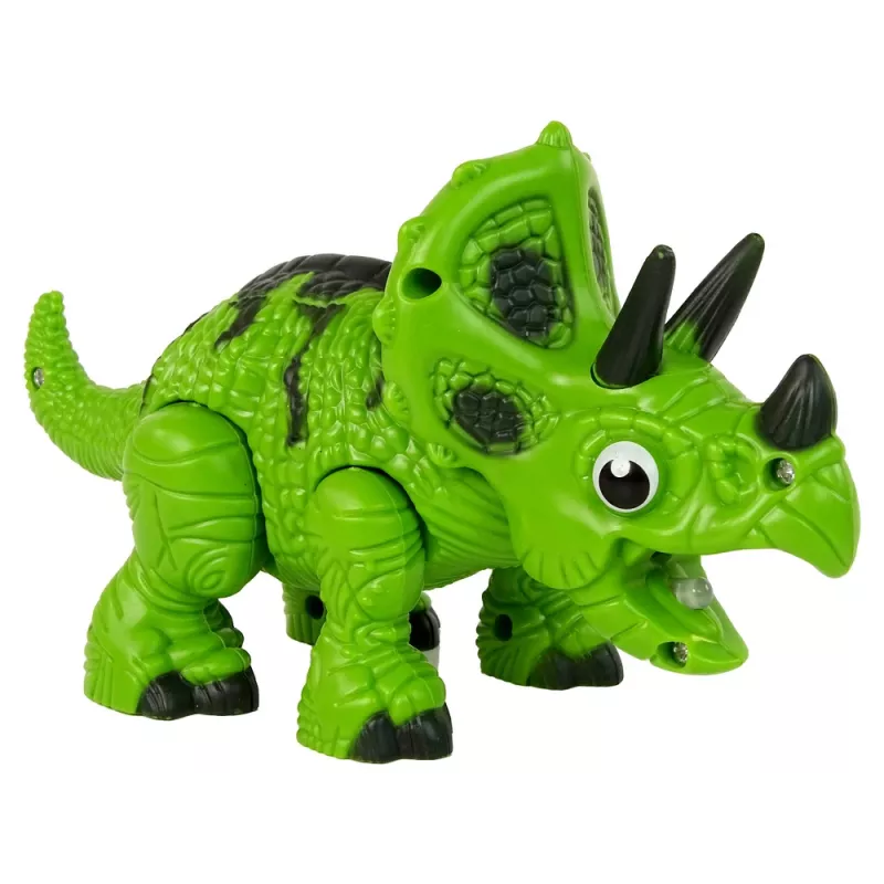 LEAN TOYS Interactieve dinosaurus Triceratops stoom water geluid groen