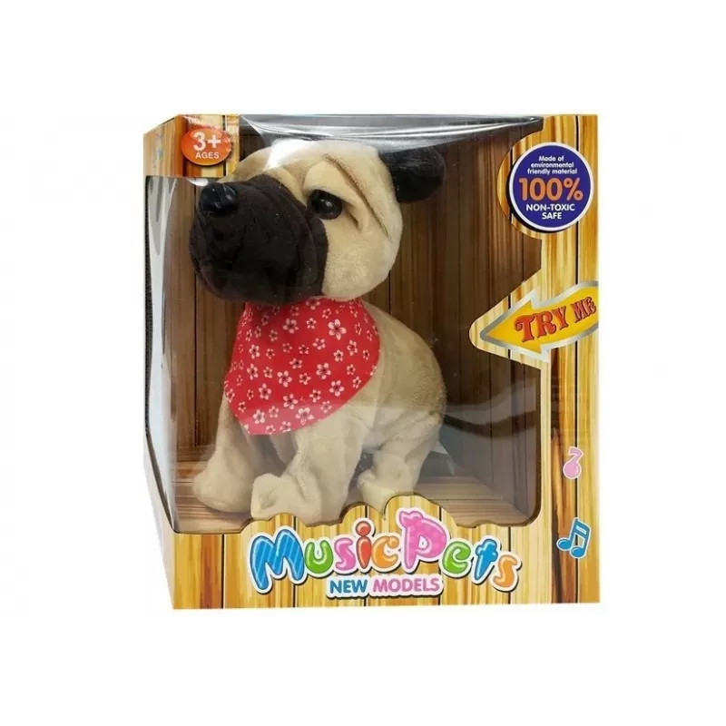 LEAN TOYS interactieve hond aan de lijn, blaft, kwispelt, sensoren
