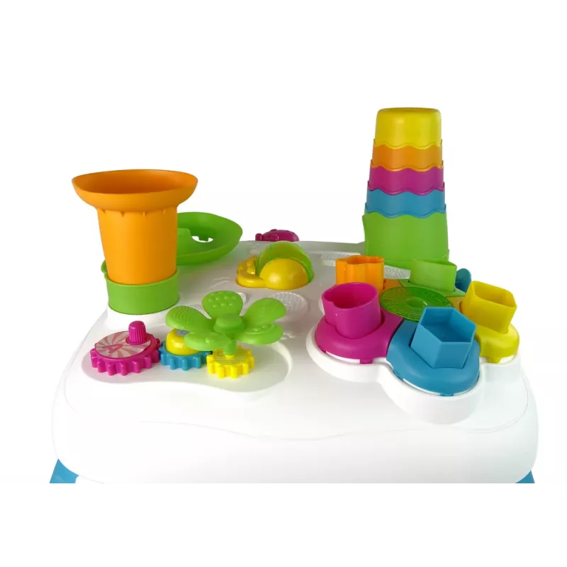 LEAN TOYS Interactieve leertafel met kogelbaan en glijbaan blauw