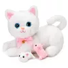 LEAN TOYS Interactief Katje met flesje en kleine geluiden melodieën opname Wit