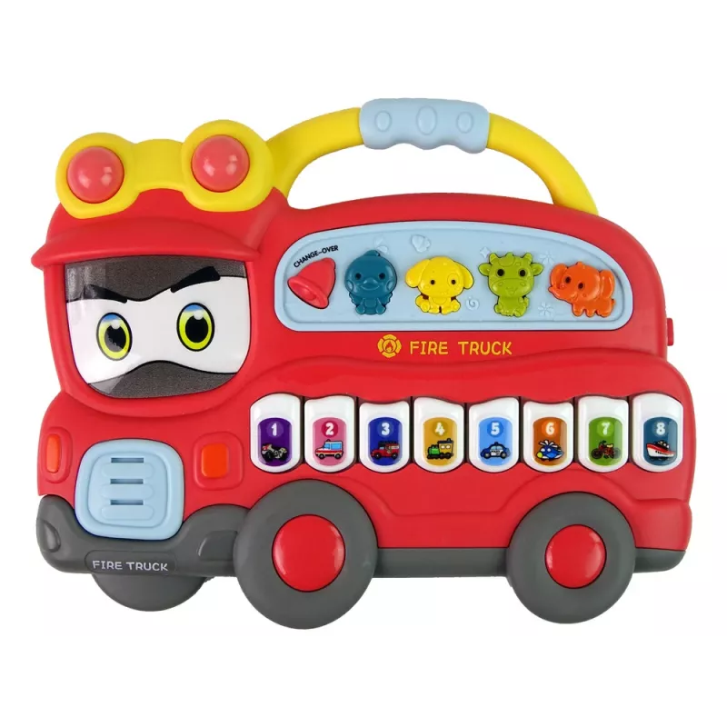 LEAN TOYS Interactieve piano brandweer geluiden dieren voertuiggeluiden melodieën