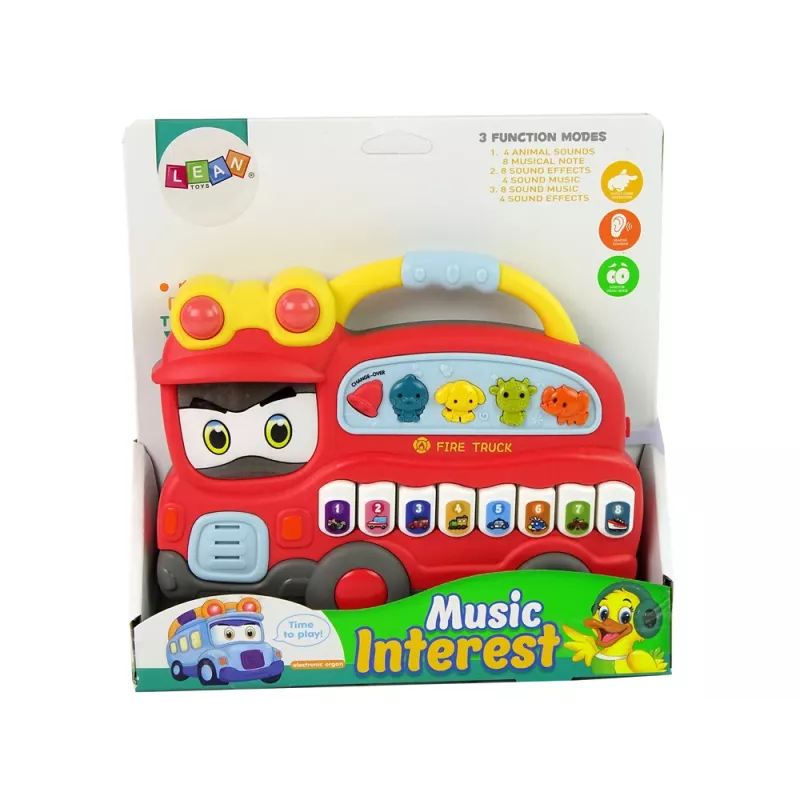 LEAN TOYS Interactieve piano brandweer geluiden dieren voertuiggeluiden melodieën