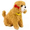 LEAN TOYS Interactieve pluchen hond met zachte vacht, ras poedel