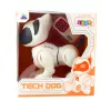 LEAN TOYS interactieve robothond met afstandsbediening, licht en geluid, wit-oranje