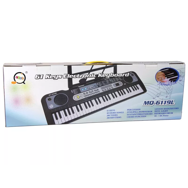 LEAN TOYS keyboard met microfoon muziekinstrument voor kinderen zwart
