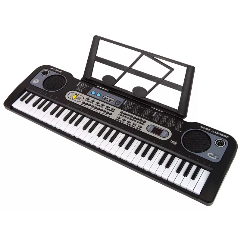 LEAN TOYS keyboard met microfoon muziekinstrument voor kinderen zwart