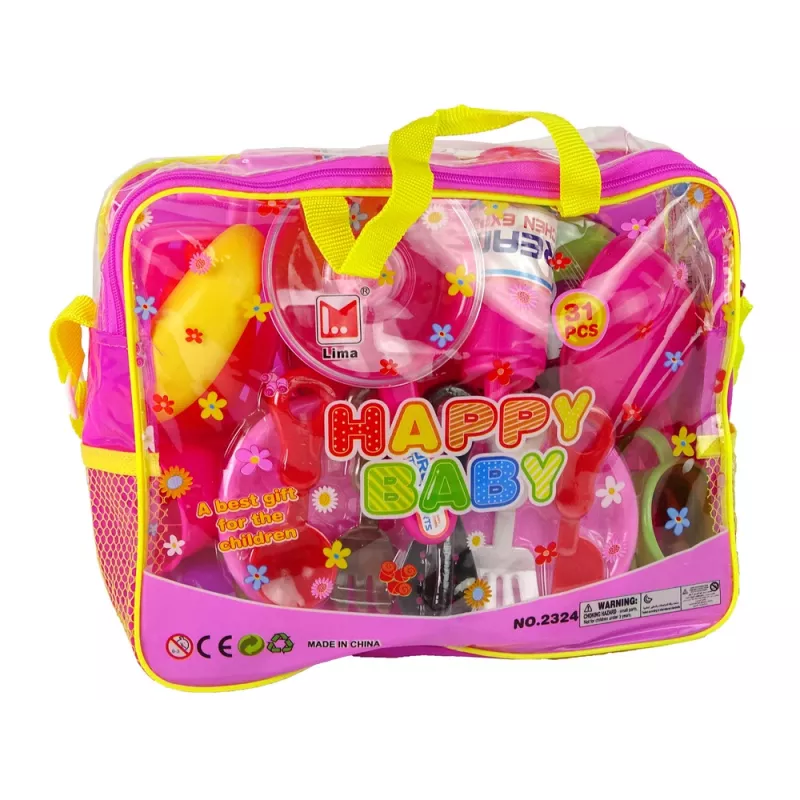 LEAN TOYS keukenset 31-delig met tas servies borden kinderen