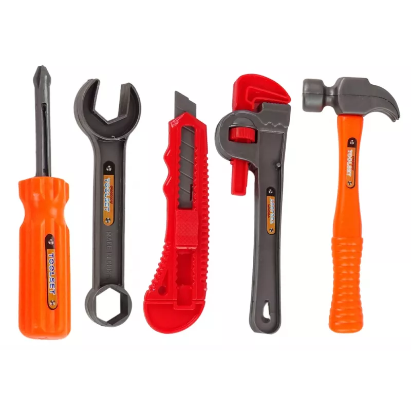LEAN TOYS Grote DIY gereedschapskist + accuboormachine klusserset