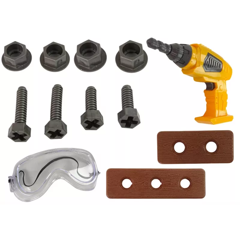 LEAN TOYS Grote DIY gereedschapskist + accuboormachine klusserset