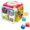 LEAN TOYS grote multifunctionele leerkuub met piano, sorteerder en trommel – interactief 6-zijdig activiteitenspeelgoed met lichtjes, geluiden, kralenlabyrint en vormensorteerder