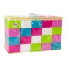 LEAN TOYS grote langwerpige bouwstenen in zak met gekleurde stickers – 20 delen