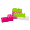 LEAN TOYS grote langwerpige bouwstenen in zak met gekleurde stickers – 20 delen