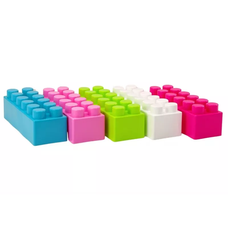 LEAN TOYS grote langwerpige bouwstenen in zak met gekleurde stickers – 20 delen