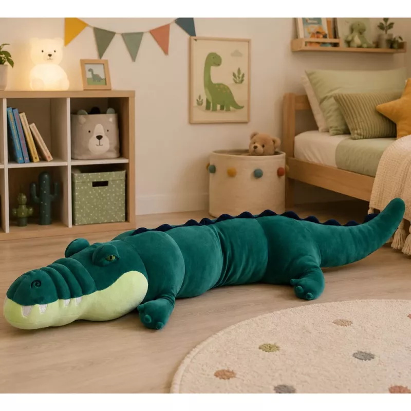 LEAN TOYS grote pluchen krokodil mascotte knuffel realistisch groen 150 cm
