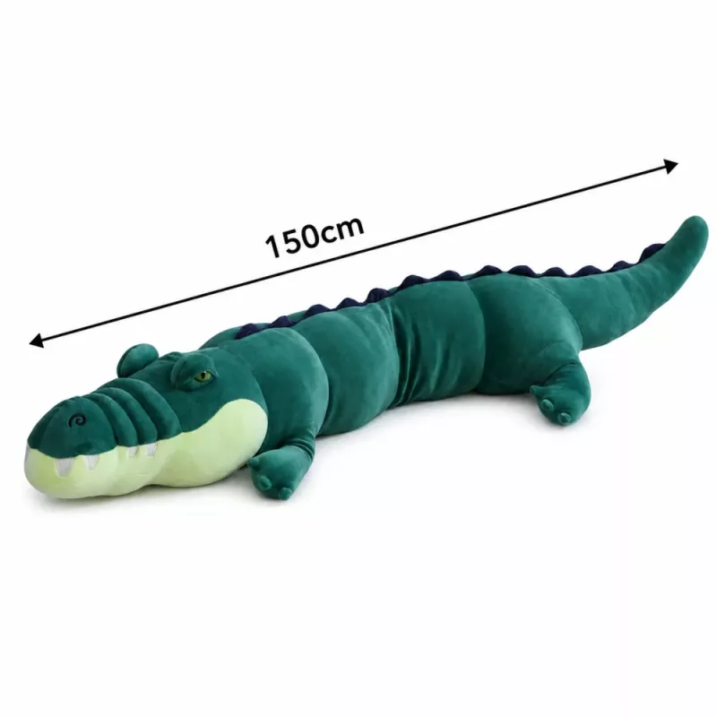 LEAN TOYS grote pluchen krokodil mascotte knuffel realistisch groen 150 cm