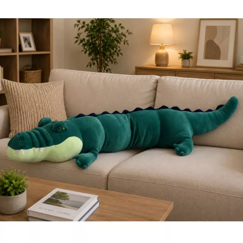 LEAN TOYS grote pluchen krokodil mascotte knuffel realistisch groen 150 cm
