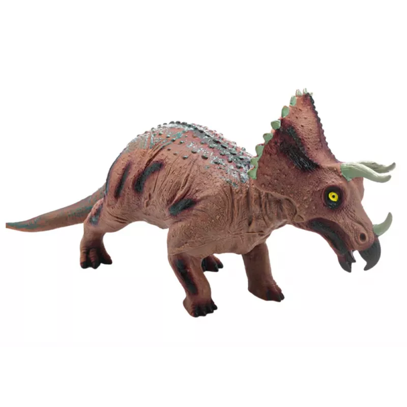 LEAN TOYS Grote Triceratops-dinosaurusfiguur met geluid 36 cm bruin