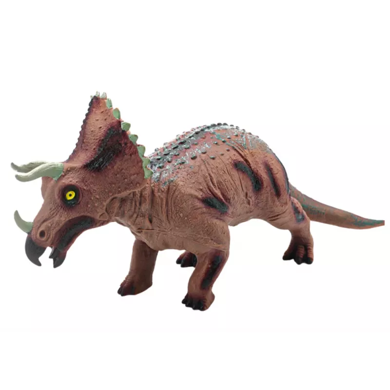LEAN TOYS Grote Triceratops-dinosaurusfiguur met geluid 36 cm bruin