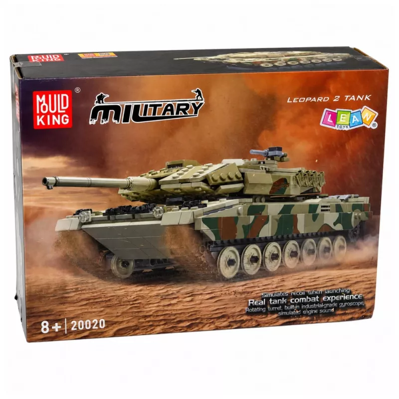 LEAN TOYS Leopard militaire tank radiografisch bestuurbare RC bouwstenen 1100 stuks