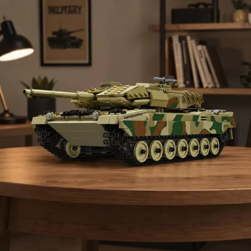 LEAN TOYS Leopard militaire tank radiografisch bestuurbare RC bouwstenen 1100 stuks