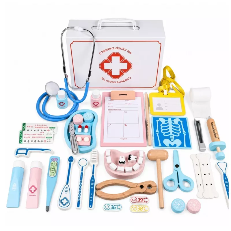LEAN TOYS kleine doktersset - medische instrumenten - echte accessoires - 36 delen