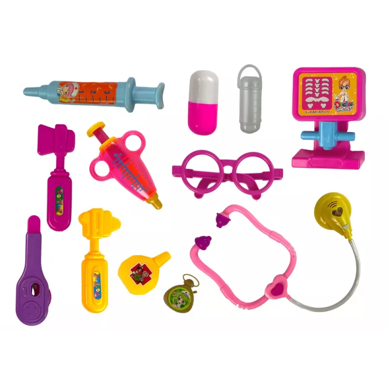 LEAN TOYS kleine dokter set koffer roze stethoscoop