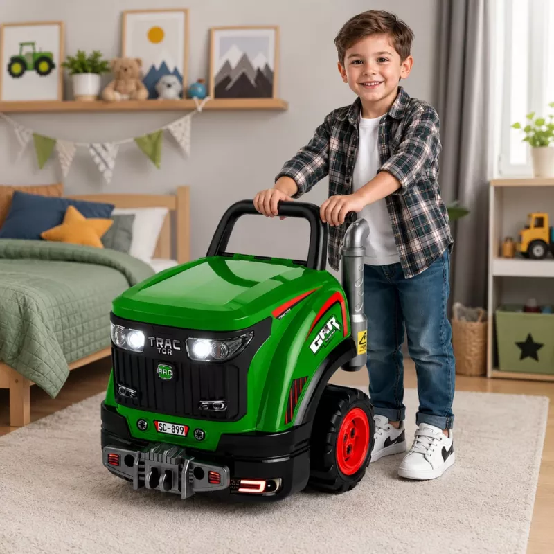 LEAN TOYS Little Handyman's uitneembare tractor met lichten, geluiden en stoom